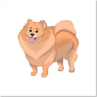 Red Pomeranian Dog Posters and Art